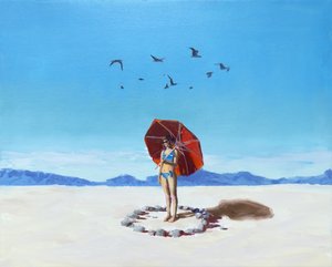 Solitary Desert Umbrella