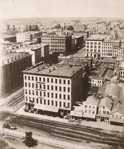 View north-northwest from the cupola of the courthouse in Chicago, 1858