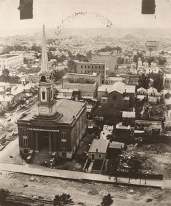 View south from the cupola of the courthouse in Chicago, 1858