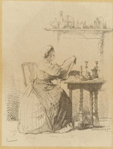 Maid Polishing at the Table