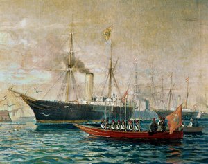 Arrival of Emperor Franz Joseph I in Port Said by Alexander Kirchner