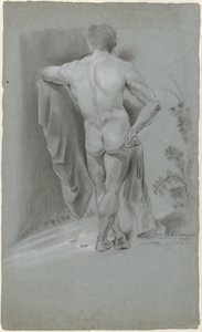 Standing Male Nude, Seen from the Back by Alexander Liernur