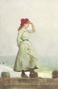 Young Girl on Seawall by Alexander M. Rossi