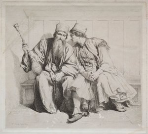 Young Greek Man in Conversation with a Priest by Alexander Munro
