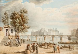 View of Paris - Pont des Arts by Alexander Pavlovich Briullov