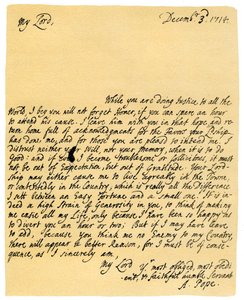 Letter from Alexander Pope to Charles Montagu, 3rd December 1714
