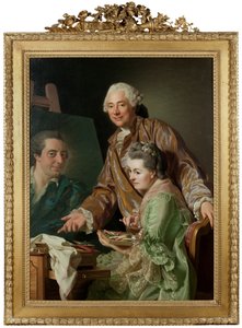The Artist and his Wife Marie Suzanne Giroust Painting the Portrait of Henrik Wilhelm Peill by Alexander Roslin