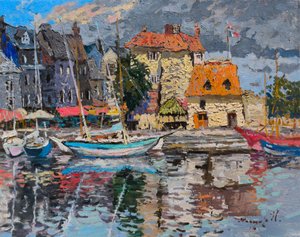 Colorful Honfleur Harbor