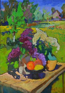 Sunny Lilacs Garden Still Life