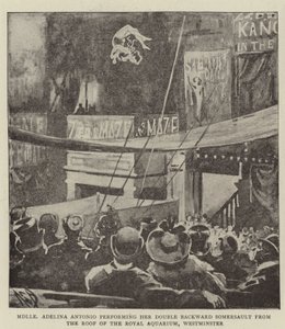 Mademoiselle Adelina Antonio performing her Double Backward Somersault from the Roof of the Royal Aquarium, Westminster by Alexander Stuart Boyd