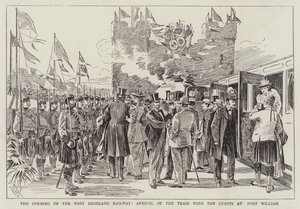 The Opening of the West Highland Railway, Arrival of the Train with the Guests at Fort William by Alexander Stuart Boyd