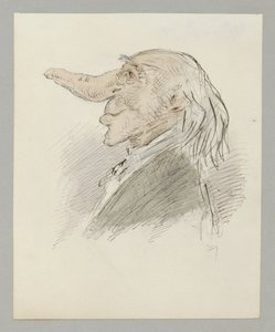 Caricatured Head of an Old Man with a Long Nose