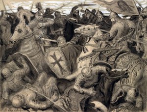 Battle Scene from the Time of Alexander Nevsky (1220-1263) by Alexander Viktorovich Moravov