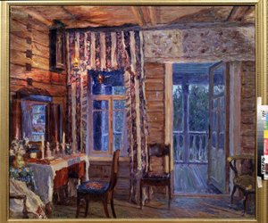Interior with Icon Lamp by Alexander Viktorovich Moravov