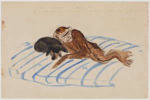 Self-Portrait of the Artist as a Monkey with Marianne von Werefkin