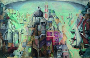 Synthetic view of the city of Dieppe, 1912-1913 by Alexandra Alexandrowna Exter