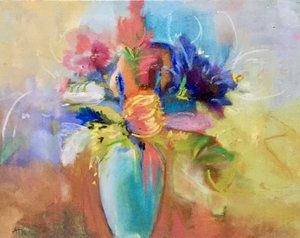 Colorful Abstract Flowers by Alexandra Higgins