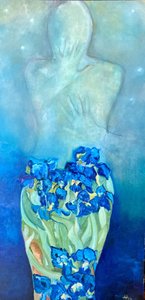 Ethereal Figure Blue Irises