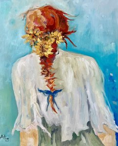 Girl with Sunflower Braid by Alexandra Higgins