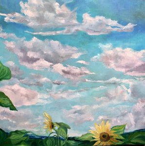 Summer Sunflower Sky by Alexandra Higgins