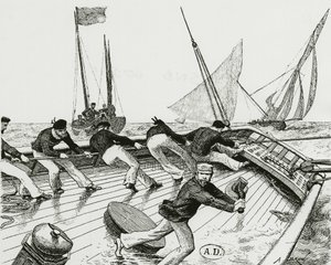 Sailing race: The turn of the Boat-Buoy - drawing, Bibl. des Arts Deco by Alexandre Brun