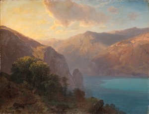 Near Seelisberg: A View of Lake Lucerne Seen from the Seelisberg, Switzerland, 1862 by Alexandre Calame