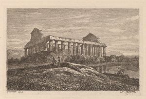 Ruins at Paestum by Alexandre Calame
