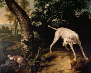 Hunting scene (detail) by Alexandre Francois Desportes
