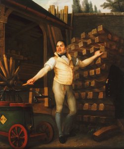 A Wheelmaker with a Fire Engine in a Yard by Alexandre François Louis de Girardin