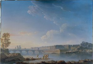 Le Pont de la Tournelle, Île Saint-Louis, Île Louviers by Alexandre Jean Noel