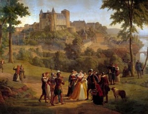 View of the castle of Pau where Henry IV was born taken from the great park (detail) by Alexandre Louis Robert Millin du Perreux
