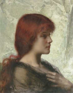 An Auburn Beauty by Alexei Alexevich Harlamoff