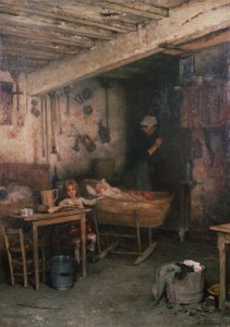Children in a Cottage Interior by Alexei Alexevich Harlamoff