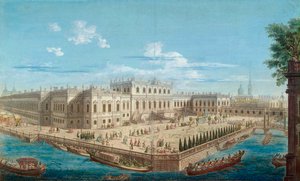 View of the Summer Palace of Empress Elizabeth at the Fontanka River in St. Petersburg, 1753