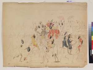 The Meeting of Maharaja Sher Singh and British Ambassador Clark in 1842 by Alexei Dmitrievich Saltykov
