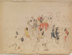 Meeting of Maharaja Sher Singh of Punjab and British Ambassador Clark in 1842 by Alexei Dmitriyevich Saltykov