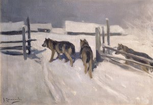 Wolves. Winter Night. Around 1910