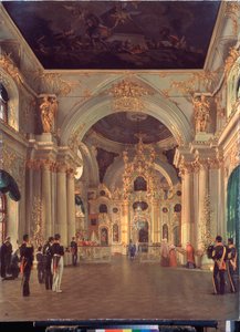 Interior of the Grand Church in the Winter Palace by Alexei Vasilievich Tyranov