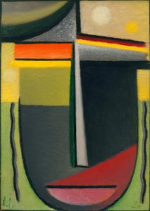 Abstract Head: Inner Vision Green – Gold by Alexej von Jawlensky
