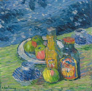 Still Life with Bottles and Fruit by Alexej von Jawlensky