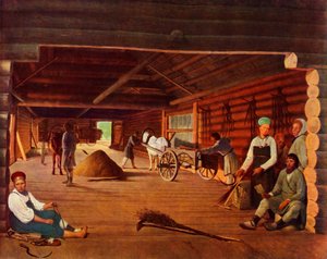 Flailing the Grain, c1821 by Alexey Venetsianov