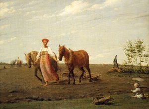 In the Ploughed Field. Spring