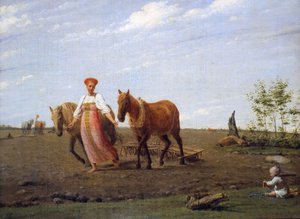 In the Ploughed Field. Spring