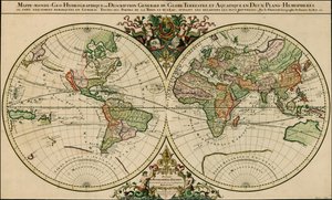 1691 Map of the World by Alexis Hubert Jaillot