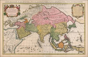 1692 Map of Asia by Alexis Hubert Jaillot
