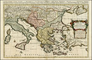 1692 Map of the Turkish Empire in Europe by Alexis Hubert Jaillot