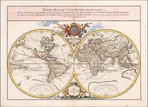 1699 Map of the World by Alexis Hubert Jaillot