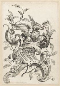 Winged Griffon on a Rocaille Bracket, from Premiere Partie Diverse Ornements