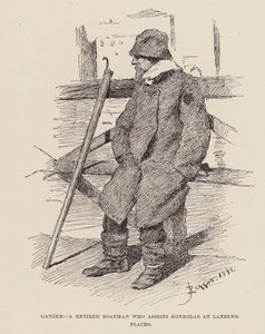 Ganzer, A retired boatman who assists Gondolas at landing-places by Alezzandro Zezzos