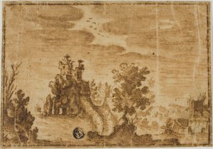 Fairy Castle in Landscape by Alfonso Parigi